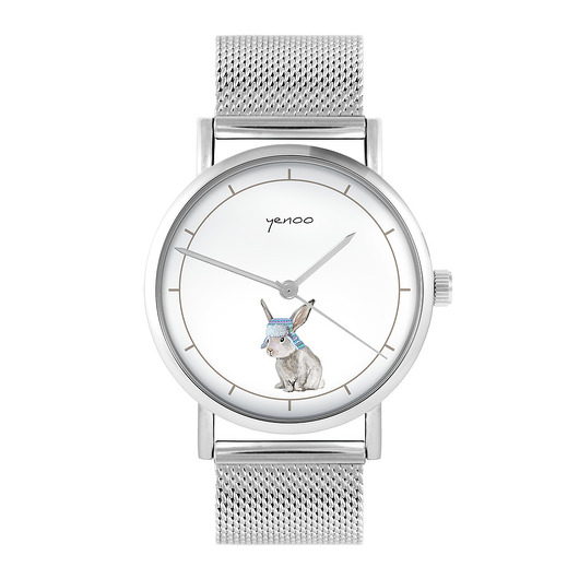 zegarki damskie Zegarek - Zając - bransoleta mesh