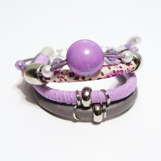 bransoletki - inne Bransoletka - Lila - rzemienie