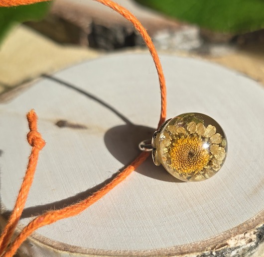 bransoletki z żywicy Bransoletka z prawdziwymi kwiatami regulowana