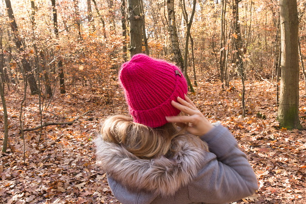 czapki damskie Wełniana czapka oversize - magenta
