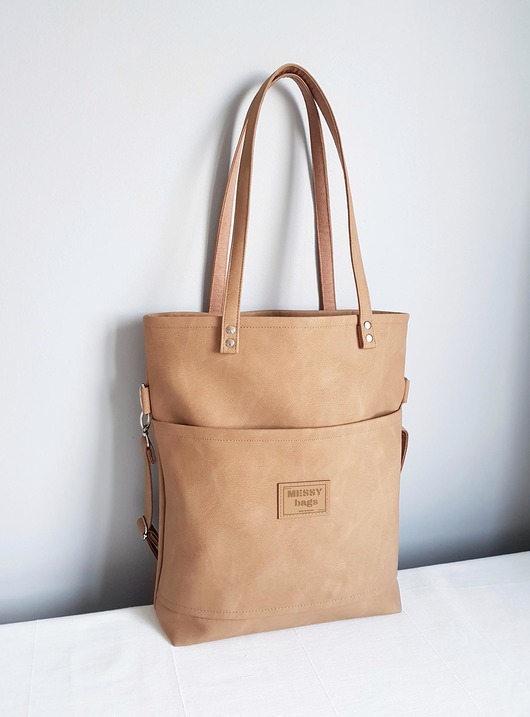 torby na ramię Torebka damska Shoperka TUBE karmelowa