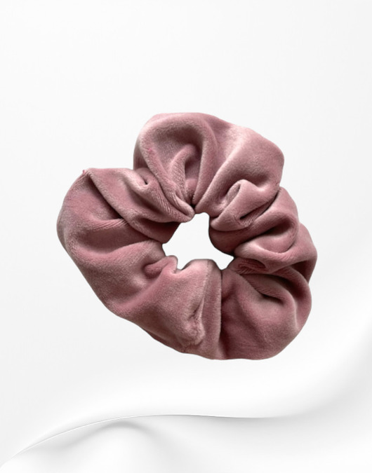 gumki do włosów Gumka frotka scrunchie welurowa różowa