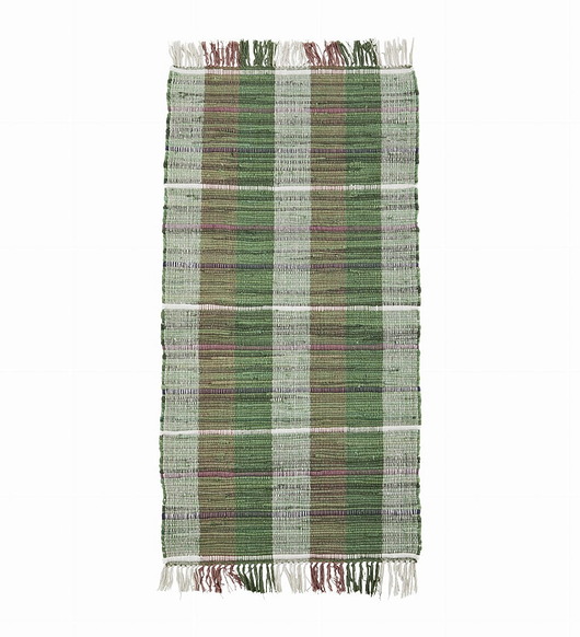 dywany Chodnik dywan 140x70cm bawełniany zielony w pasy