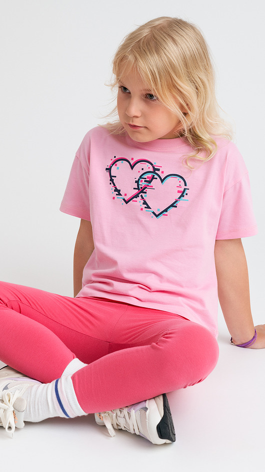 t-shirty dla dziewczynki Koszulka  dziecięca bawełniana. Serduszka