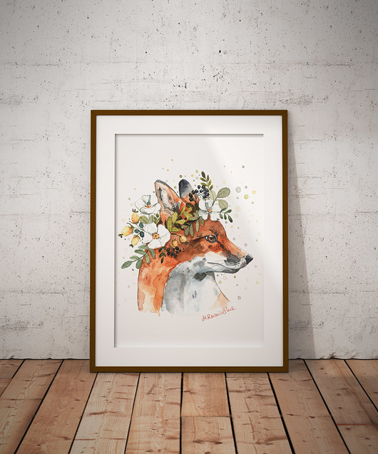 Plakat ilustracja Boho Lis Monika Ruminska