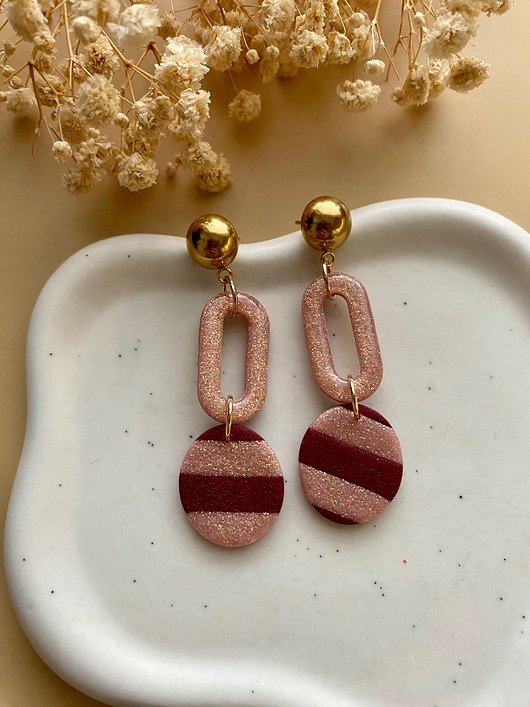 kolczyki z masy plastycznej Wiszące kolczyki ALE 31