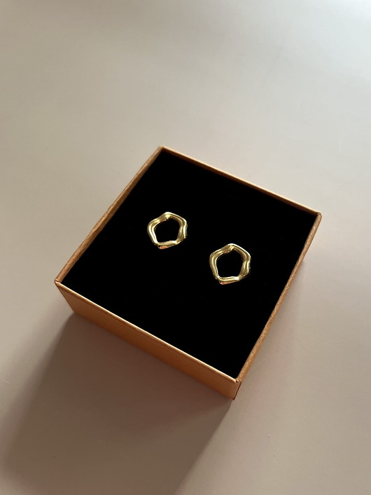 kolczyki pozłacane Kolczyki Elise owalne eleganckie sztyfty srebro pozłacane