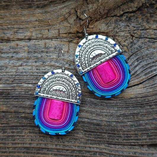 kolczyki soutache Etniczne i kolorowe kolczyki soutache
