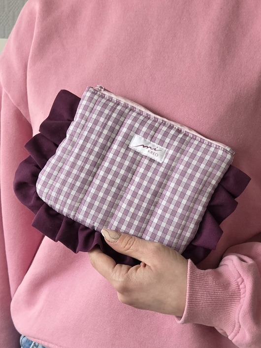 kosmetyczki Kosmetyczka falbanka w kratkę