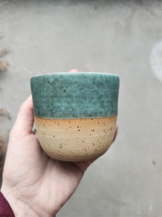 Ceramiczny kubek 200 ml Szmaragd POTPOTSTUDIO