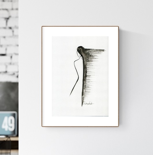 grafika A4 wykonana ręcznie, abstrakcja Krystyna Siwek Art