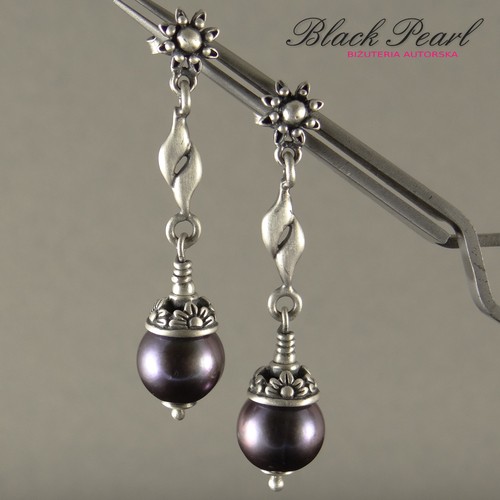Pearl Garden - kolczyki Black Pearl
