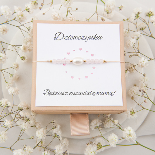 bransoletki z kamieni naturalnych Bransoletka dla przyszłej mamy dziewczynka