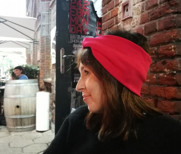 opaska damska turbanowa szeroka boho ruda klara