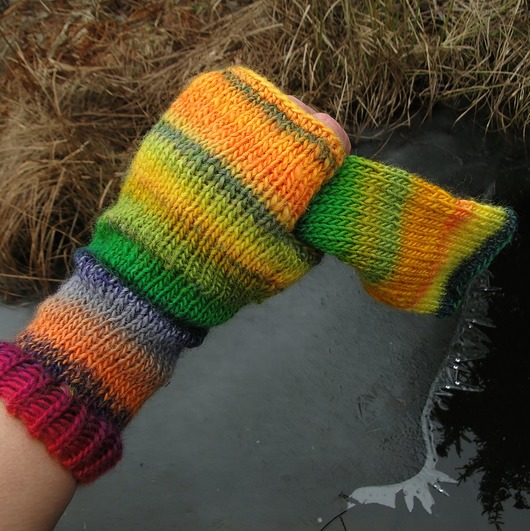 cytrusowa energia / mitenki agat handmade