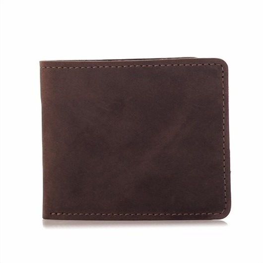 portfele męskie Skórzany Portfel Męski Slim Wallet Vintage Ciemnobrązowy BW05