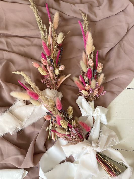 ozdoby wielkanocne Palma wielkanocna palemka różowa suszone kwiaty