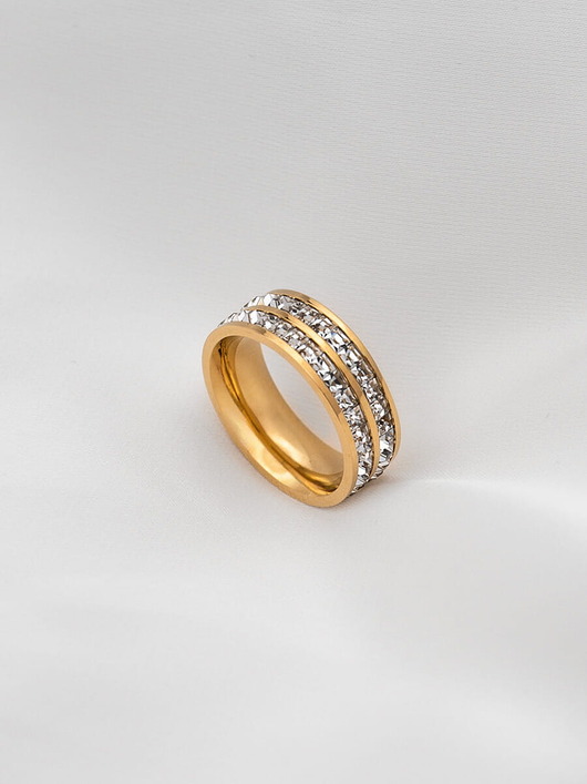 pierścionki złote Złoty pierścionek z cyrkoniami pozłacany 18k złotem