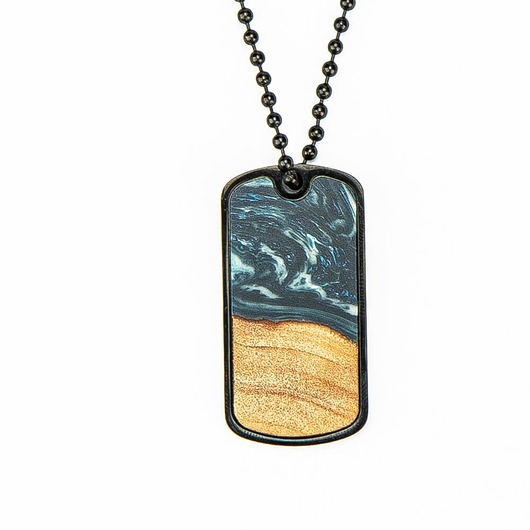 biżuteria męska Nieśmiertelnik Bewood Resin Blue Czarny