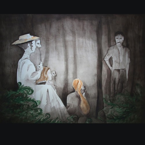 Piknik wśród liści paproci - akwarela 47/62 cm. Parallel World
