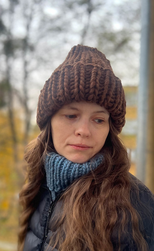 czapki damskie Zimowa czapka z wełny owczej i alpaki Lumi czekoladowy brąz