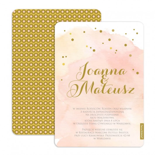 Zaproszenie Ślubne Kolekcja GOLDEN DOT Panna Bridette