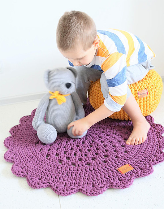 Dywan okrągły ażurowy fioletowy - kolory Made of Weaves