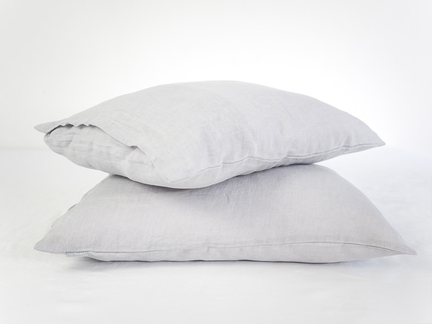 poduszki gładkie Lniana poszewka Classic LIGHT GRAY