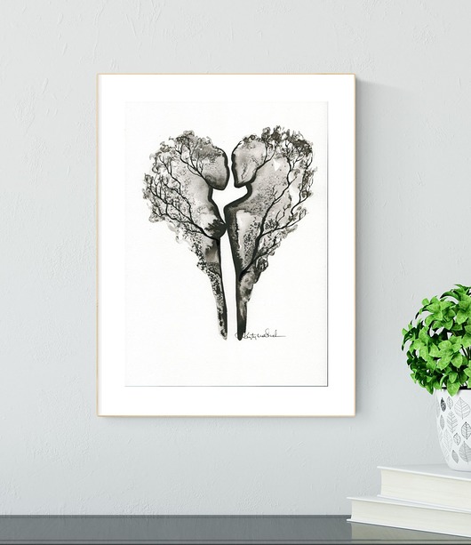 grafika A4 wykonana ręcznie, abstrakcja, Krystyna Siwek Art