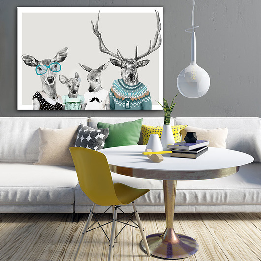obrazy OBRAZ NA PŁÓTNIE -  120x80cm Rodzinka 2+2