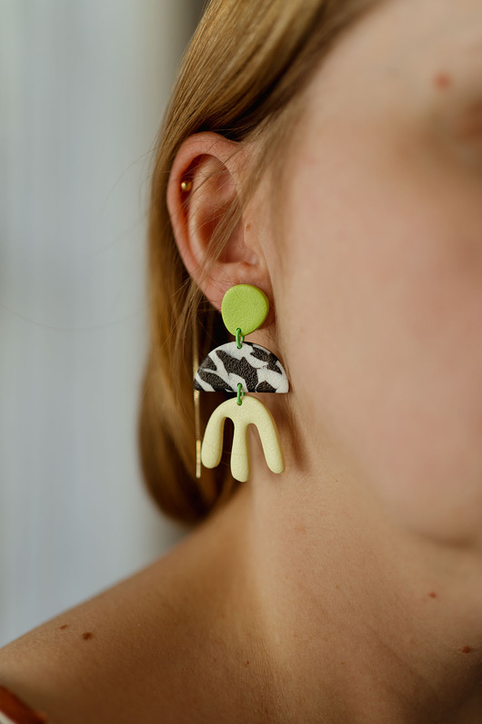 kolczyki z masy plastycznej Wiszące kolczyki Henri Matisse