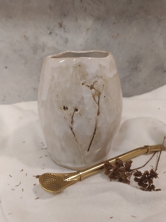 kubki Unikatowy kubek ręcznie robiony do yerba mate, ceramiczny