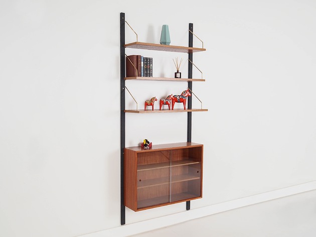 półki Regał systemowy tekowy, duński design, lata 60, produkcja: Dania