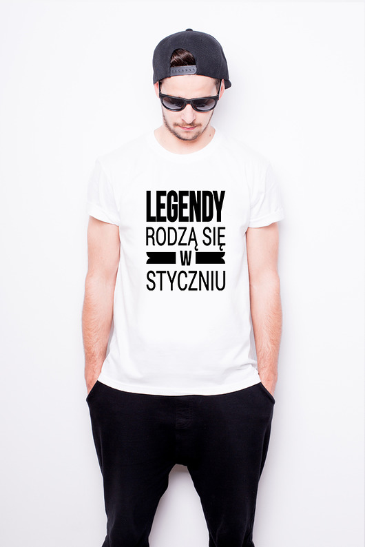 T-shirt męski -legendy rodzą się w styczniu AllbagAllprints