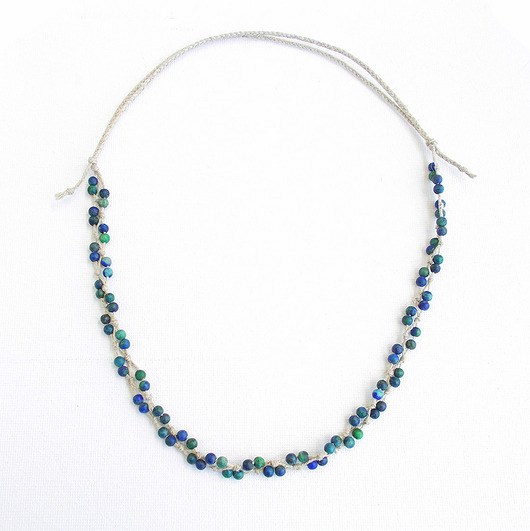 naszyjniki - inne Chryzokola 4mm Naszyjnik bez metalu