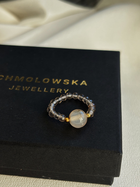 pierścionki elastyczne Pierścionek elastyczny Kwarc Dymny