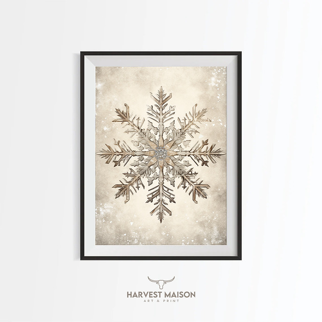 plakaty Plakat Świąteczny Śnieżynka Vintage Shabby Chic