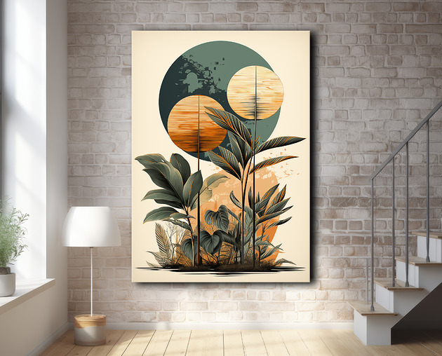 plakaty Tropikalne liście - Plakat - Loft, Minimalizm
