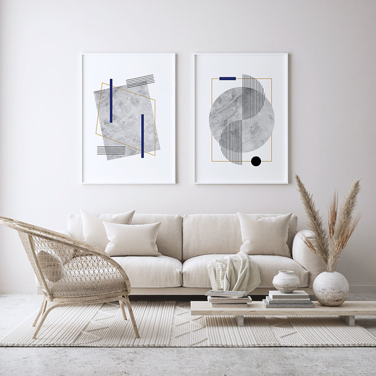 plakaty Zestaw dwóch plakatów geometrycznych