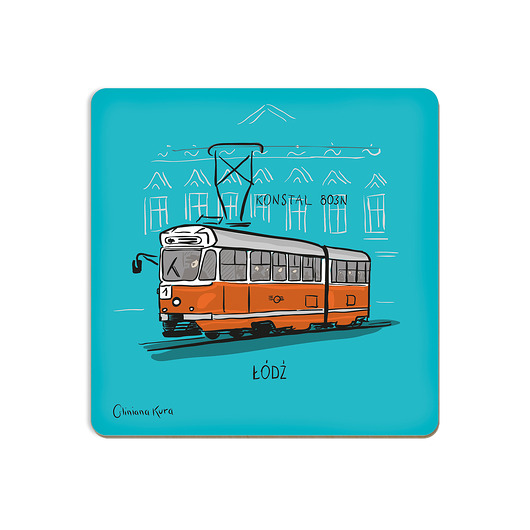 podkładki do kuchni Podkładka pod kubek Łódź Tramwaj Konstal 803N