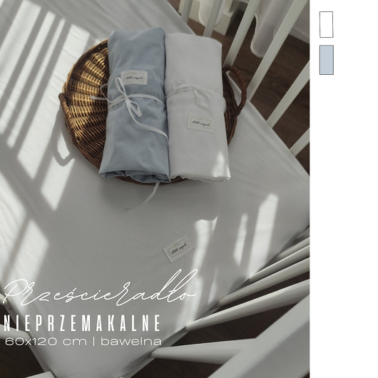 akcesoria do łóżeczek Nieprzemakalne prześcieradło do łóżeczka 120x60 cm bawełniane