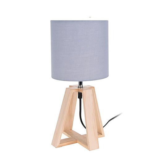 Lampa Nocna Stołowa z Abażurem Szara MIA home