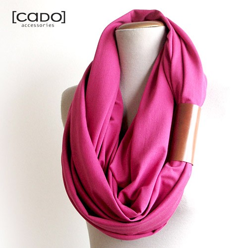 Dzianinowy Komin Tuba Szal - FUKSJA (opaska) CADOaccessories