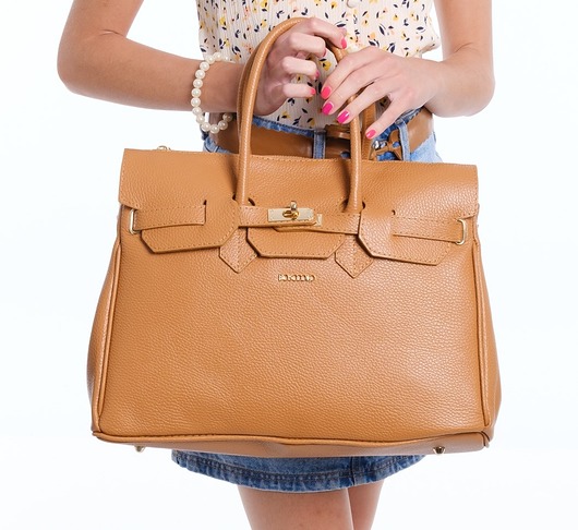 torby na ramię Torba skórzana Shopper- ruda / camel  (7116)