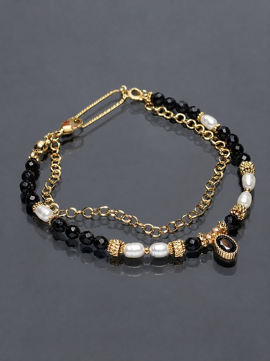 bransoletki z kamieni naturalnych Onyx and pearls /27.11.25/ bransoletka - Szlachetna kolekcja