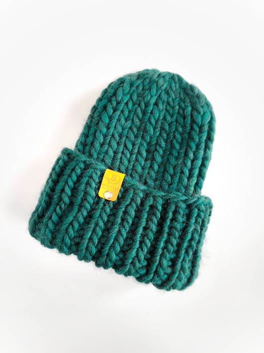 czapki damskie Zielona czapka wełniana WOOLY