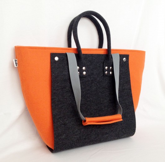 NOWOŚĆ! OfficeFelt -duża torba 2w1 grafit oranż Totostyle