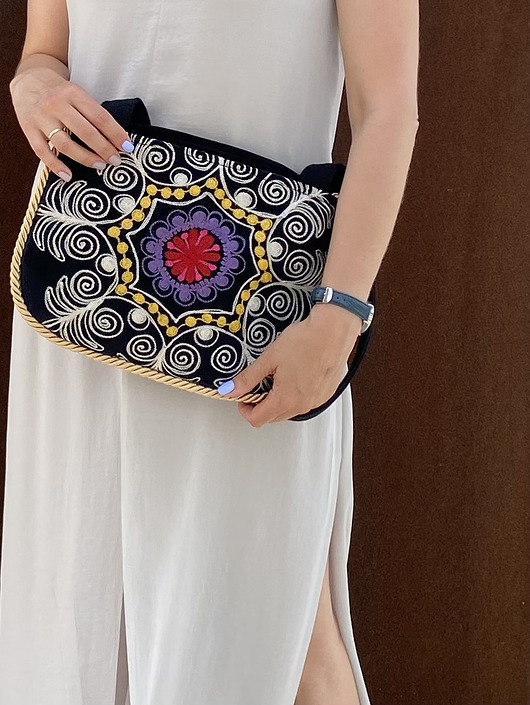 torby na ramię Torba format  A4 haftowana w stylu boho!