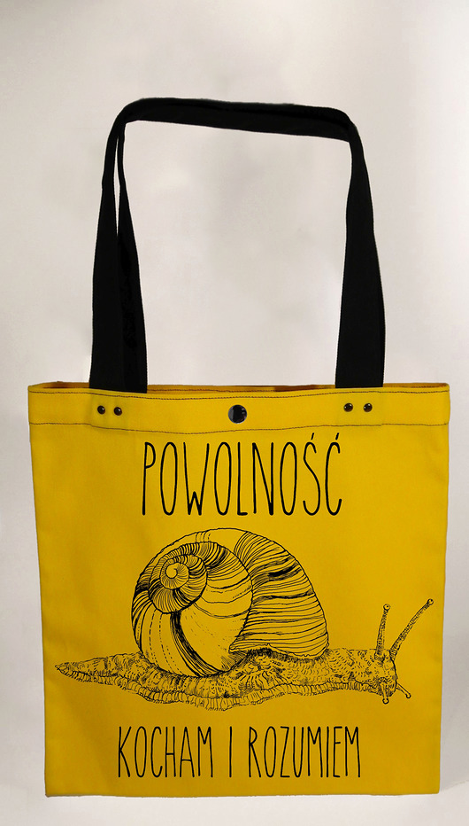 Powolność - żółta torba z grubej bawełny Wild Dot