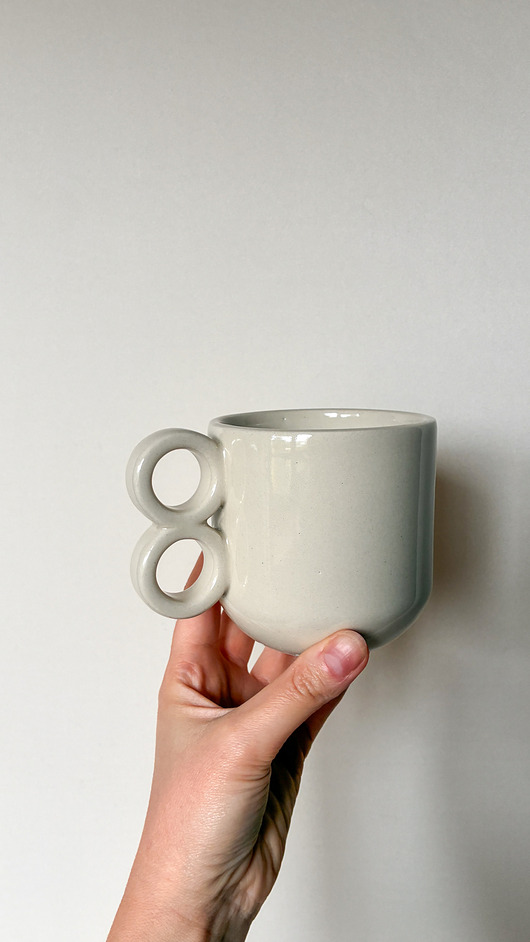 kubki i filiżanki Kubek podwójne ucho  [beżowy]  330 ml